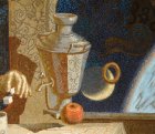 Фрагмент картины \"Завтрак Гагарина\". Самовар, баранка, яблоко.